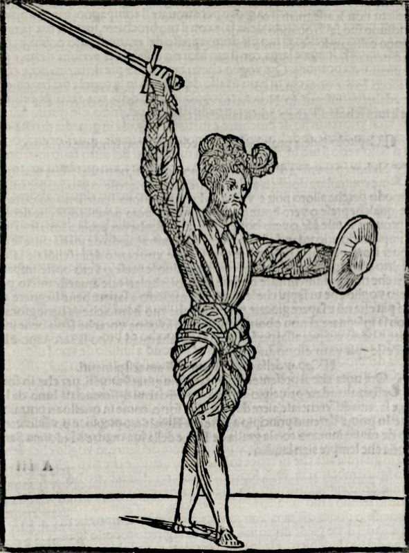 Sword and buckler positions from Marozzo's 1536 manual