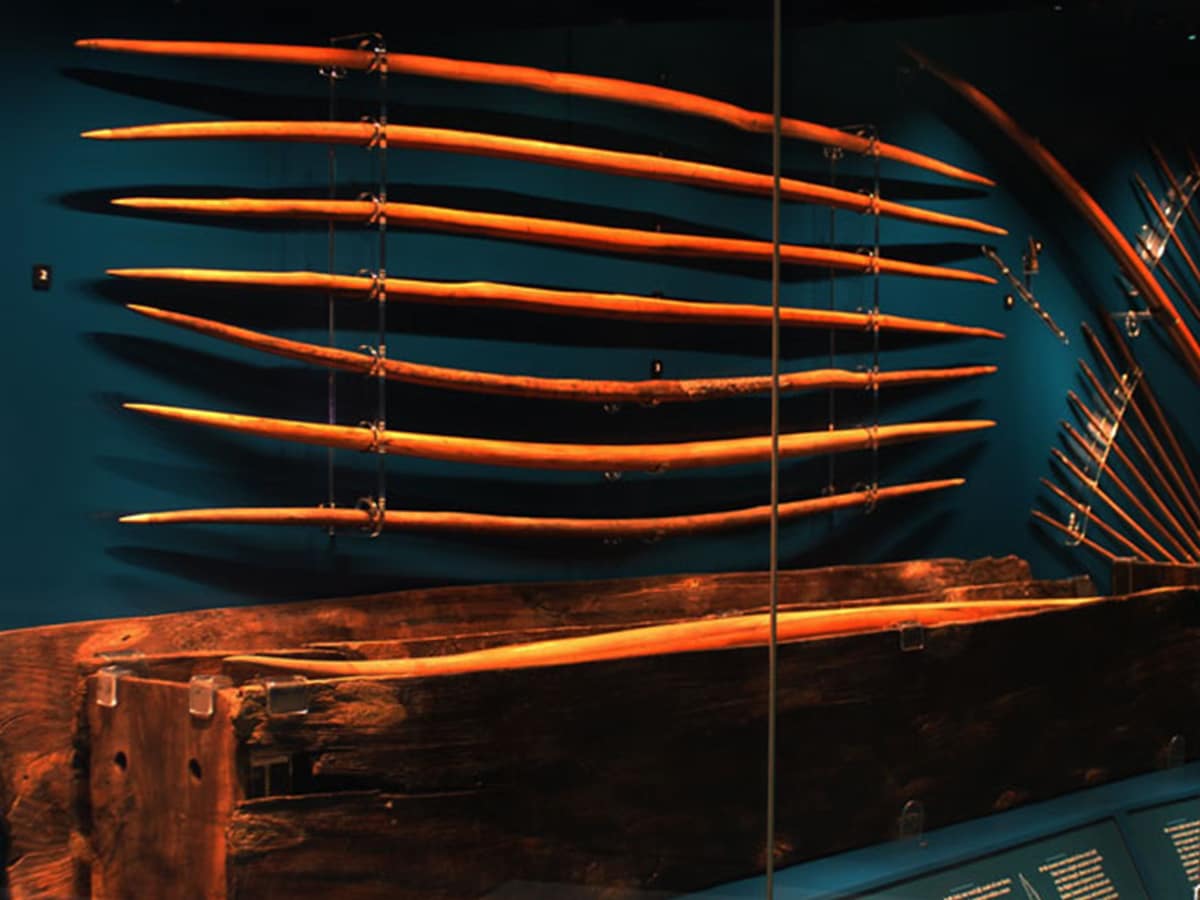 English longbows from the Mary Rose museum display