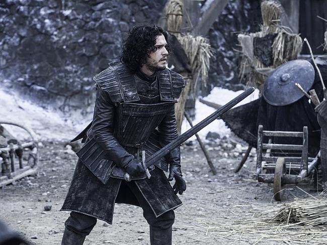 Jon Snow in his leather and fur armor