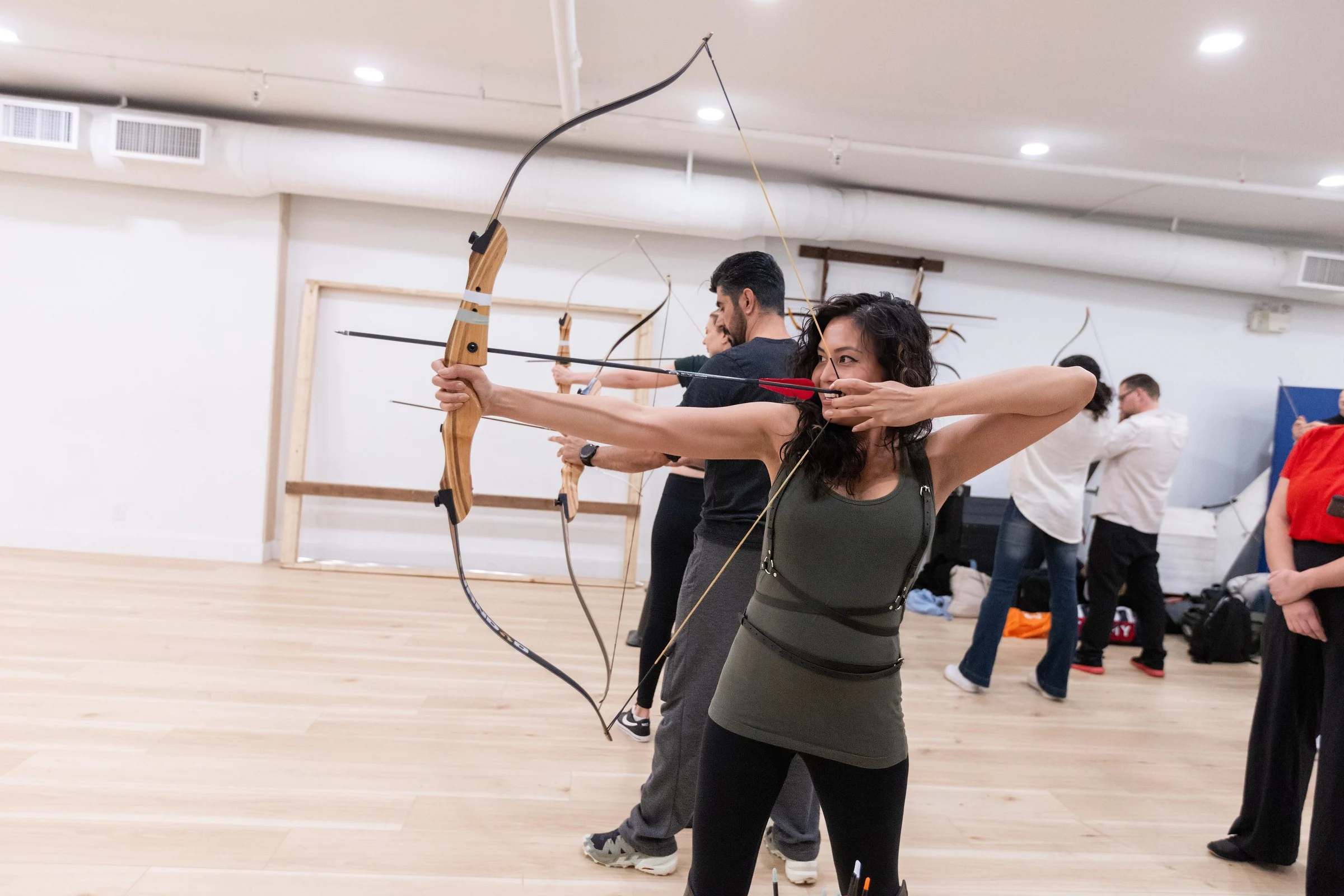 Group enjoying swordplay adventure